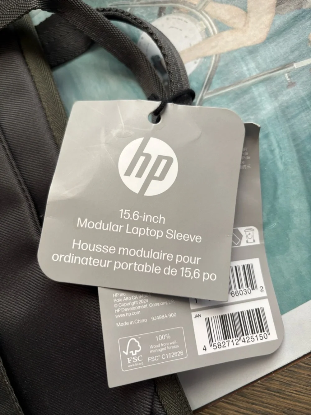 New HP 15.6” Modular Laptop Sleeve Top Handle Detachable Strap In Green